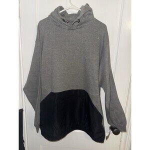 MV Sport Men’s XL Mixed Media Hooded Sweatshirt - 23112 Gray and Black NWT